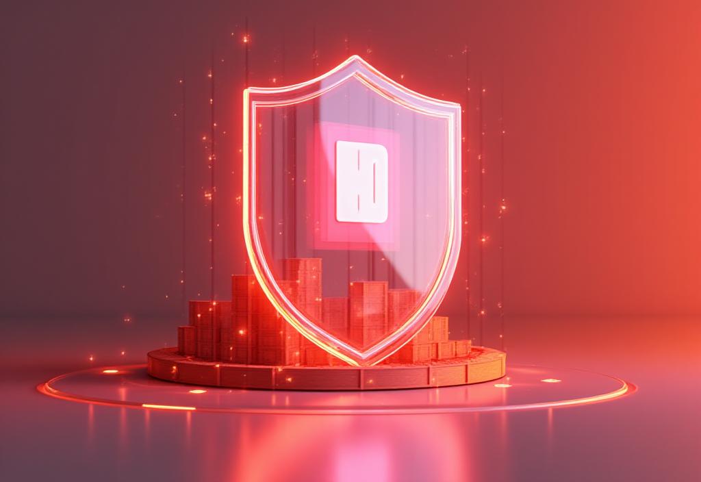 Secure data processing icon representing digital privacy and logistics safety