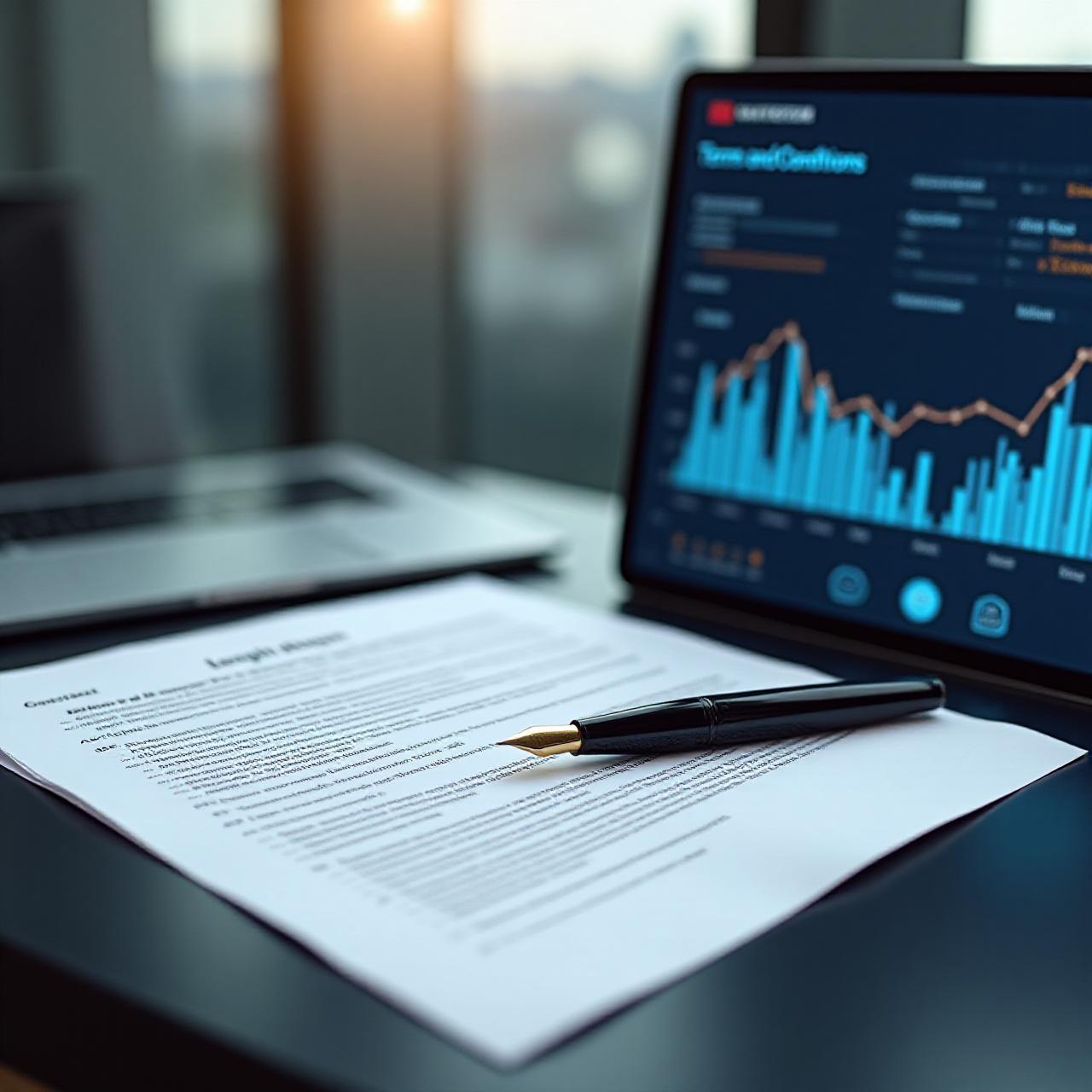 Stark legal documentation and logistics contracts on a modern desk