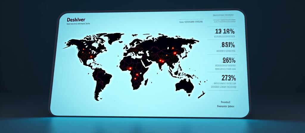 Logistics data visualization dashboard with global routes