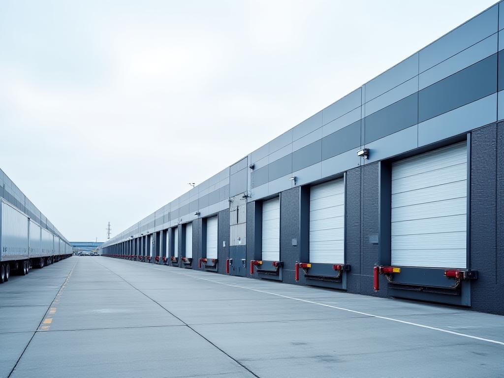 Commercial loading bays with logistics activity